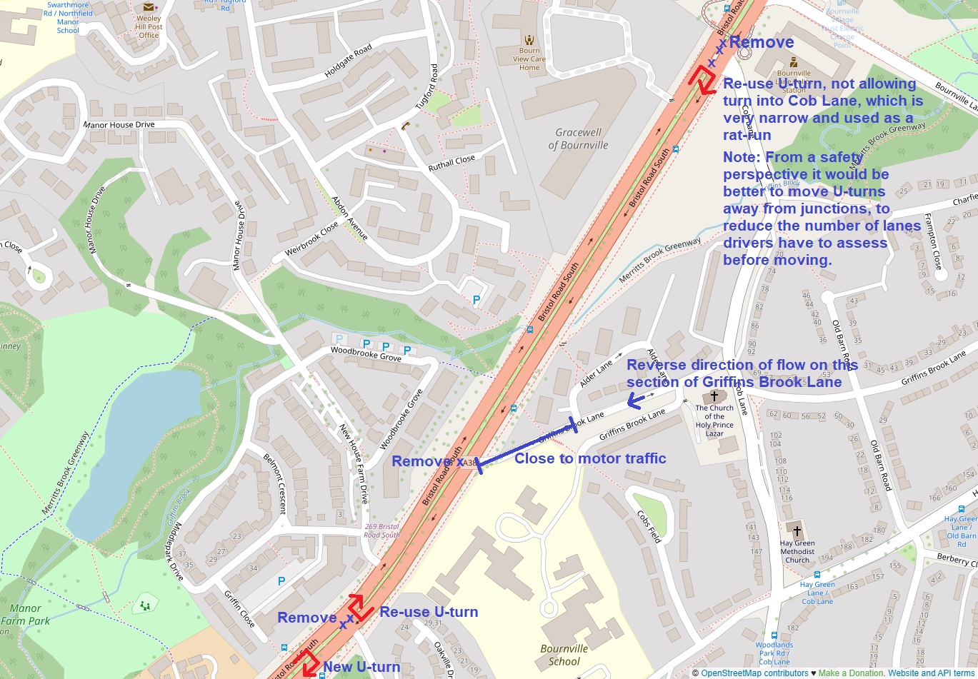 A38 cycle track extension example gyratory system. A diagram suggesting how a gyratory system could be set up to reduce rat-running.