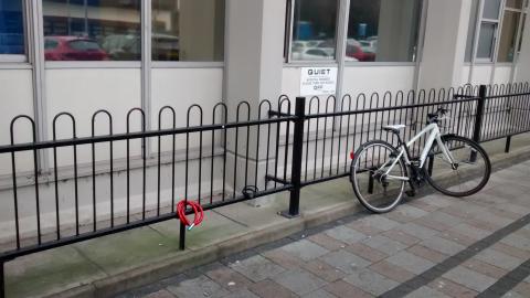Unofficial cycle parking at the QE Women's Hospital