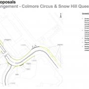 Plans showing the proposed changes to Colmore Circus