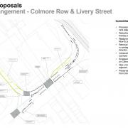 Diagram of changes to Colmore Row, from the published proposal.